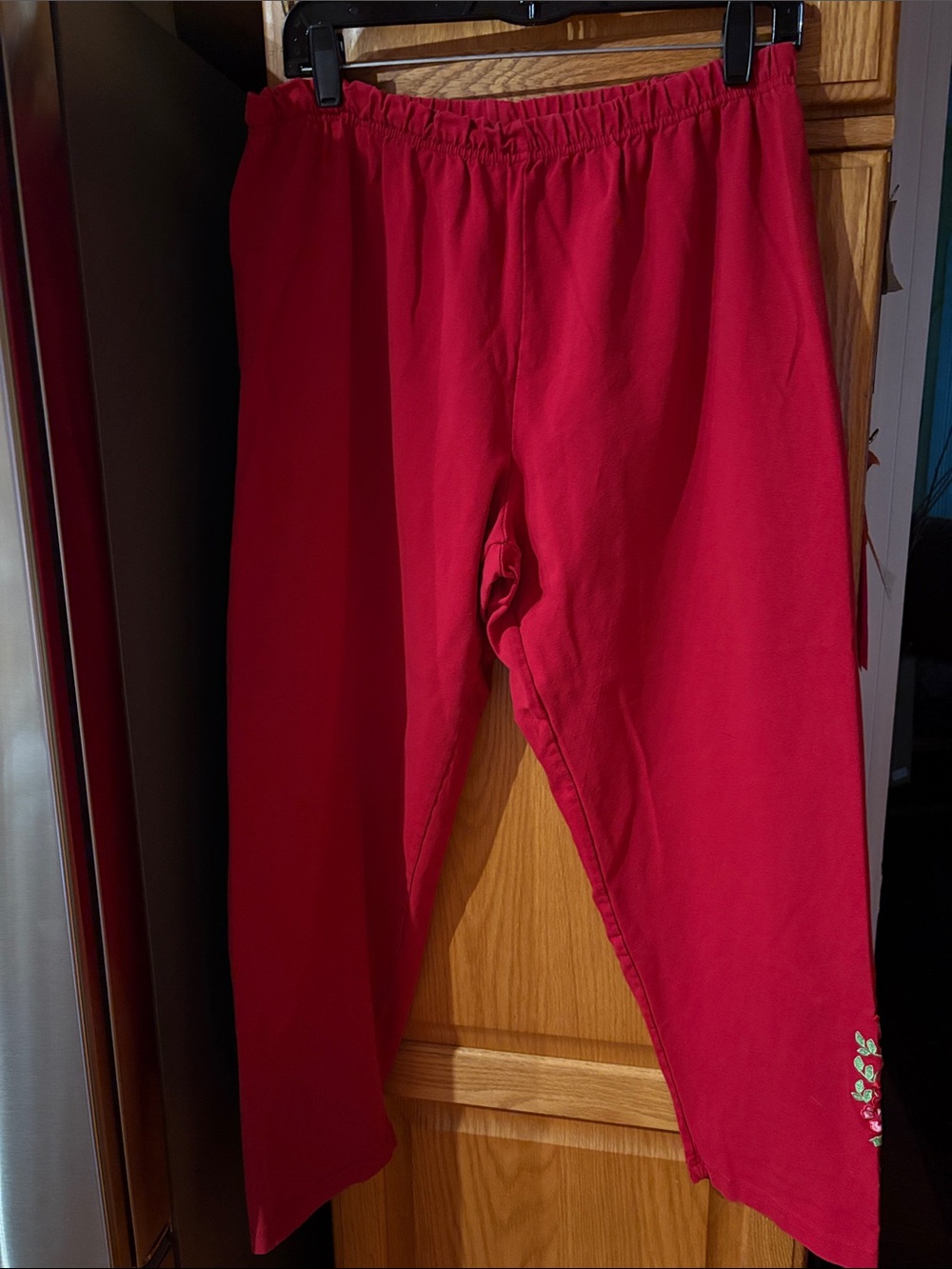 Anthony Richards Bright Red Capri Pants with Elastic Waist